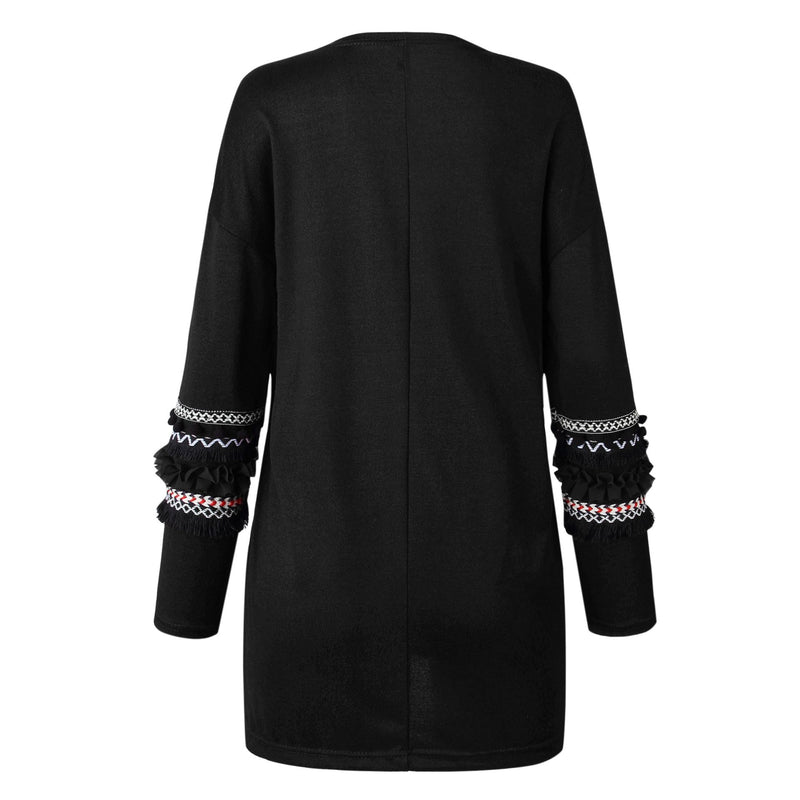 Front Open Long Sleeves Pocketed Cardigan Sweater