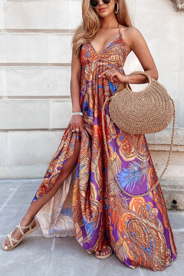 Summer Bliss Mixed Floral Print Vacation A-line Dress