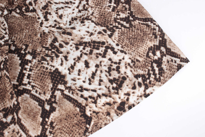 Leopard Printed Deep V-neck Long Sleeves Blouse Top