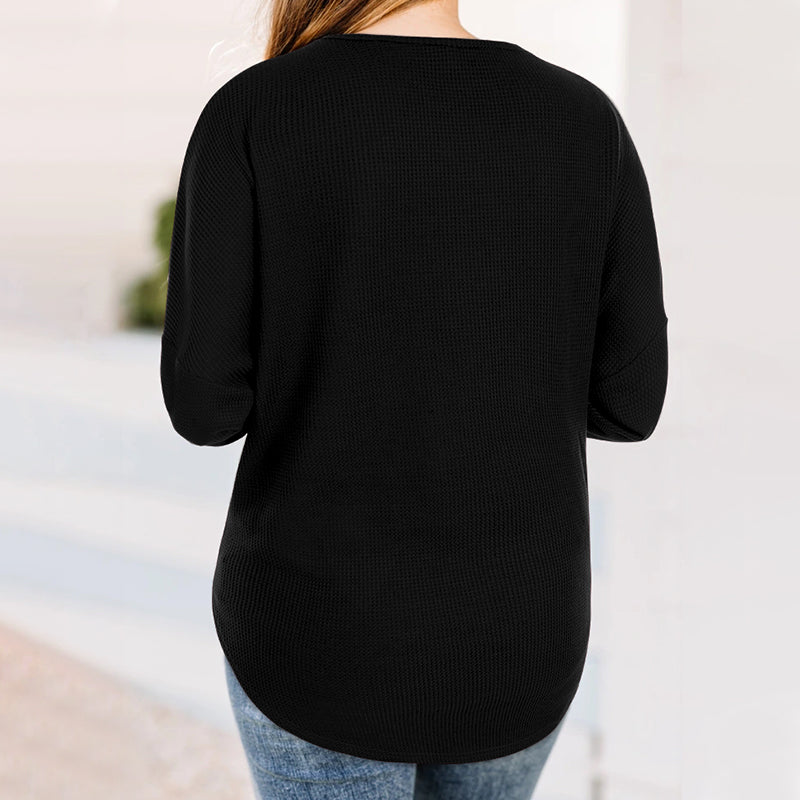 Round Neck Button Down Knit Pullover Sweater