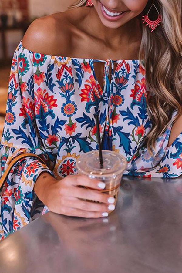 Adorable Floral Print and Breezy Material Top