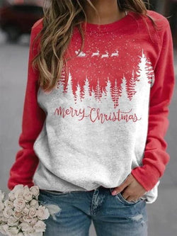 Christmas Letter Print Casual Top