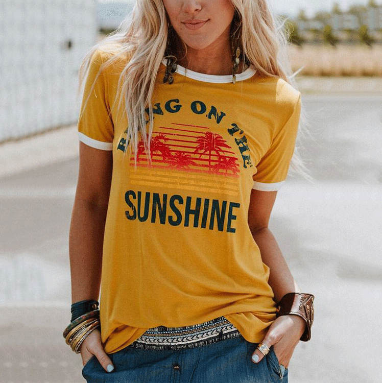 Bring On the Sunshine Short Sleeve Round Neck T-Shirt