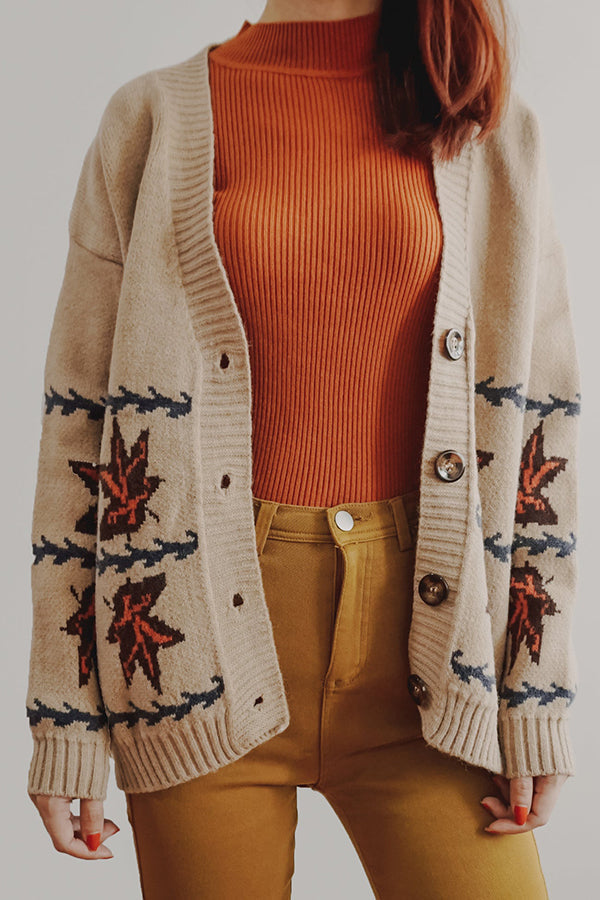 Leaf Button Cardigan