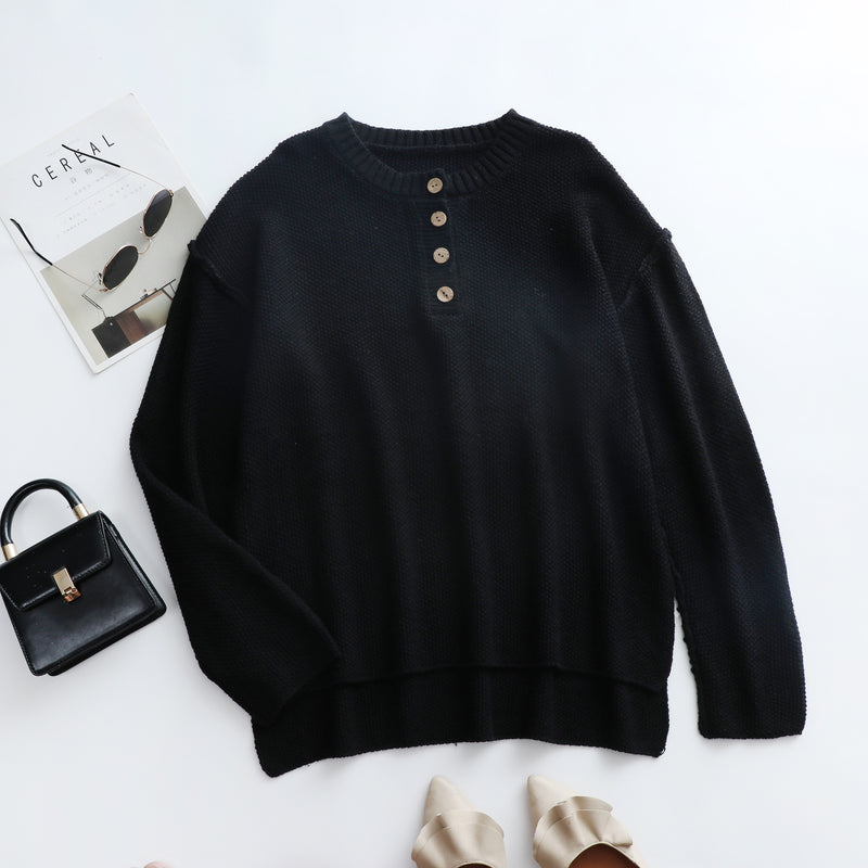 Button Up Knit Long Sleeve Sweater