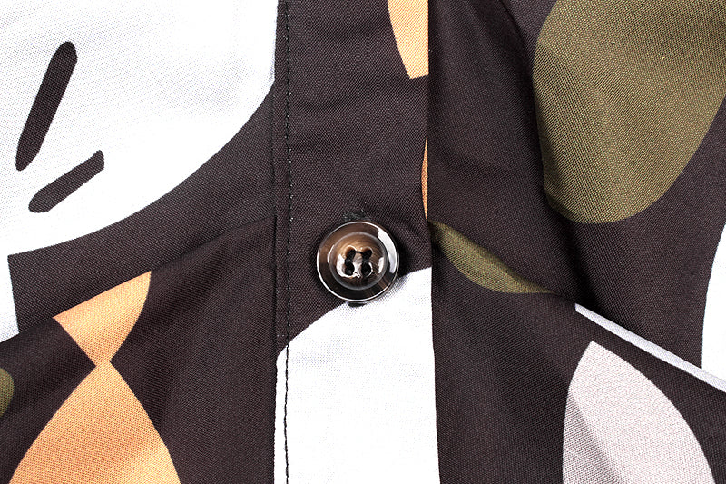 Short Sleeve Collar Sleeve Button Down Maxi Dress