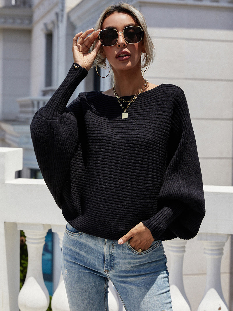 Round Neck Long Sleeve Jumper Knit Loose Sweater