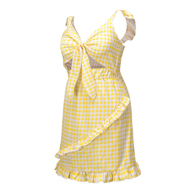 Sleeveless Ruffle Polka Dot Mini Dress