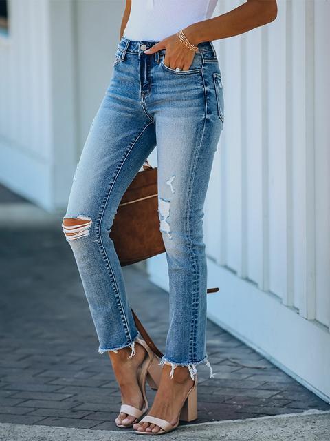 Bibbed Slim-fit Stretchy Casual Jeans