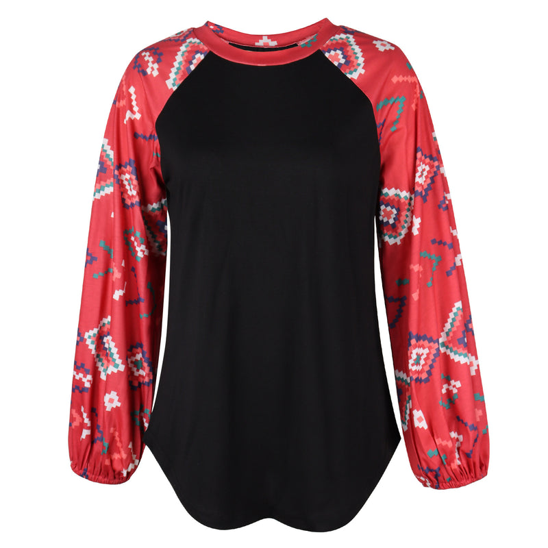 Casual O-Neck Long Sleeve Loose Blouse Top