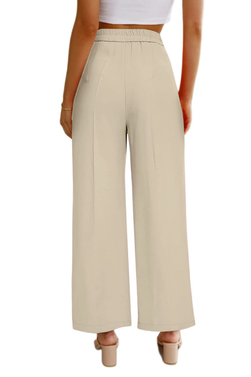 Fashion High Waist Loose Solid Color Pocketed Pant