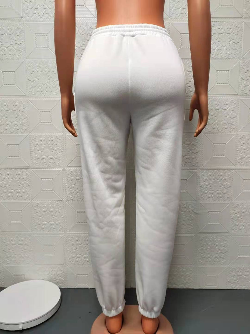 Drawstring High Waist Graphic Printed Trouser Sweat Pants