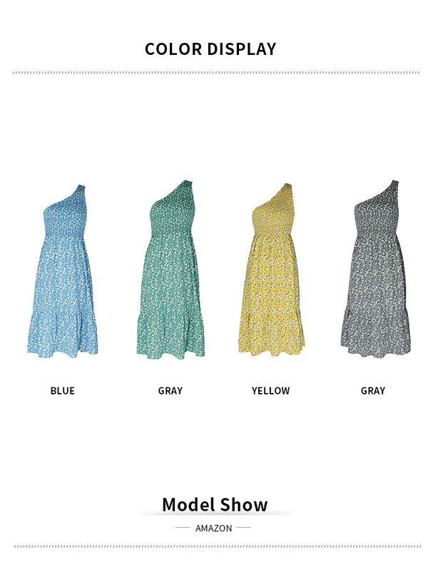 Sleeveless One Shoulder Midi Dress