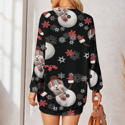 Long Sleeve Oppen Front Christmas Printed Cardigan