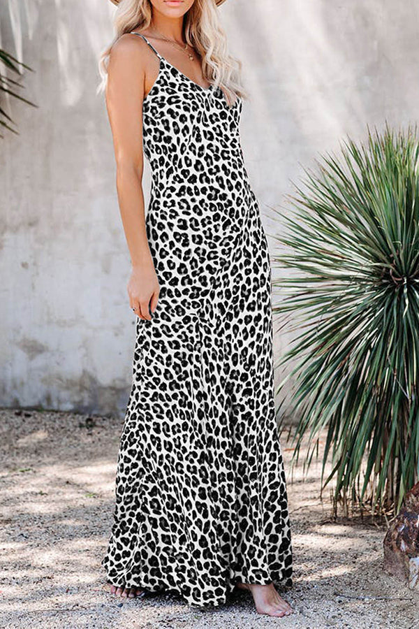 Walk On the Wild Leopard Slip Maxi Dress