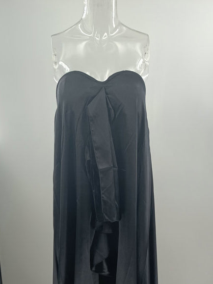 Fashion Sleeveless Off Shoulder Solid Irregular Maxi Dress