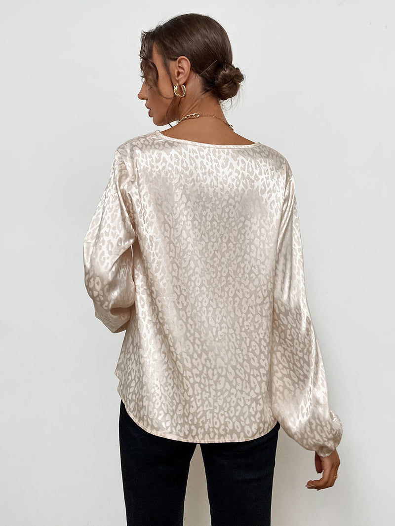 Casual Long Sleeve Loose Round Neck Top