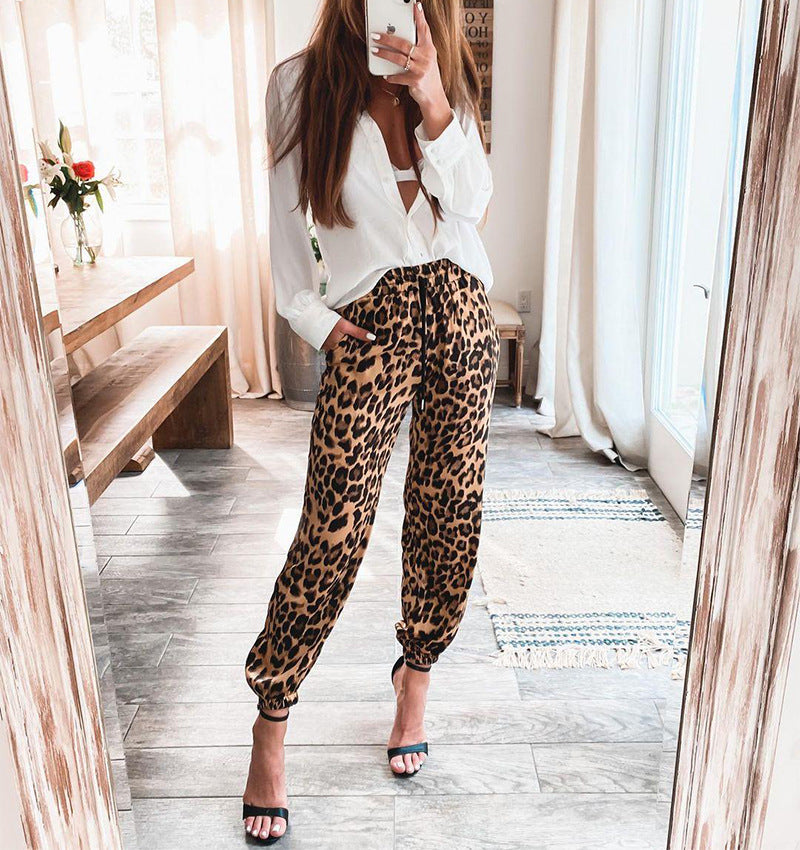 Leopard Long Casual Trouser Pants