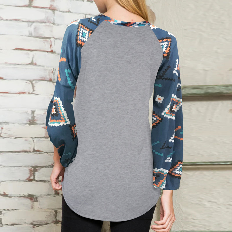 Casual O-Neck Long Sleeve Loose Blouse Top