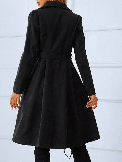 Women's Coats Double Breasted Belt Wool Coat