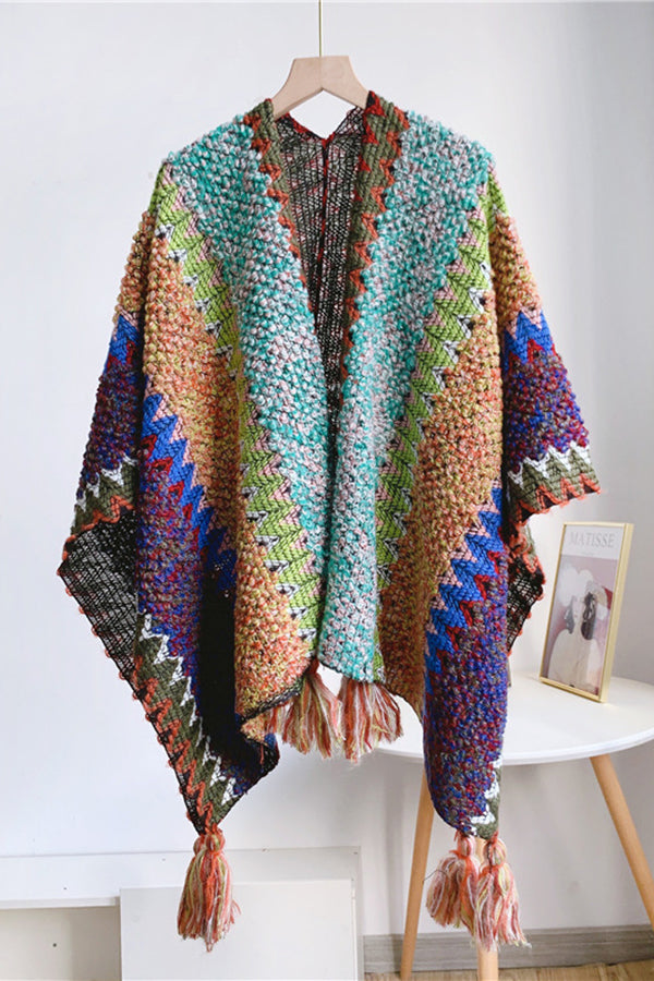 Boho Crochet Kimono With Tassels