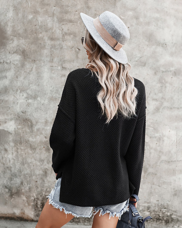 Loose Casual Long Sleeve V Neck Sweater Top