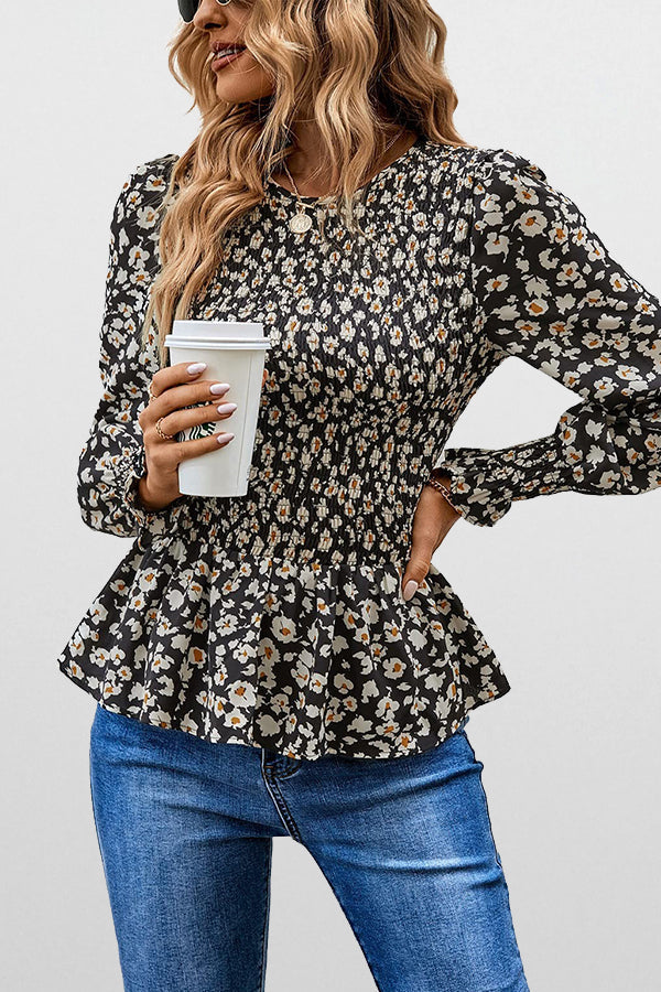 In the Moment Floral Smocked Top