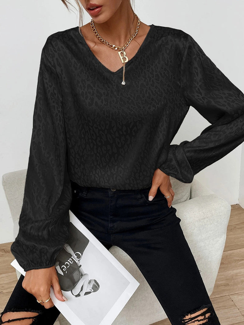 Casual Long Sleeve Loose Round Neck Top