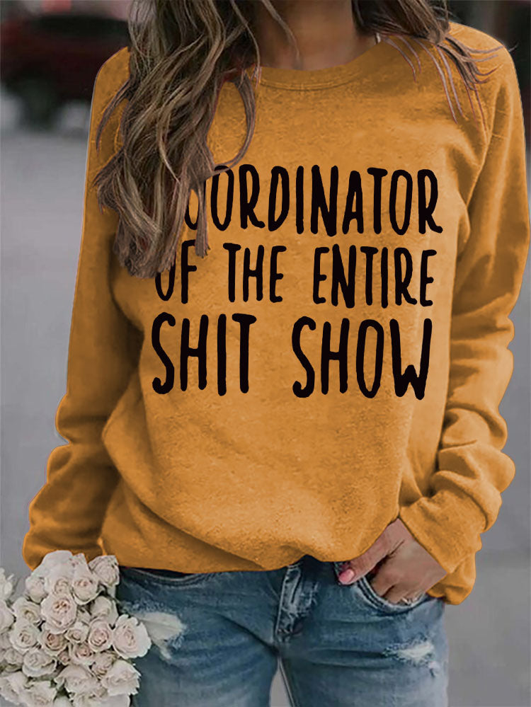 Cordinator Printed Crew Neck Long Sleeve Sweatshirt