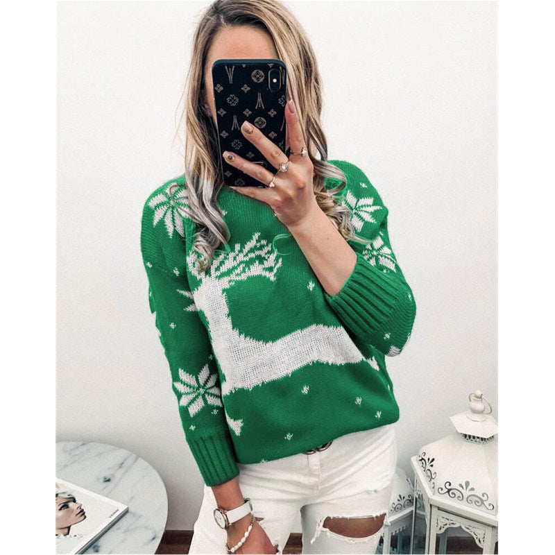 Christmas Print Crew Neck Sweater