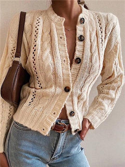 Retro Single Breasted Sweater Coat