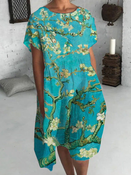 Women's Dresses Floral Print Short Sleeve Casual Dress