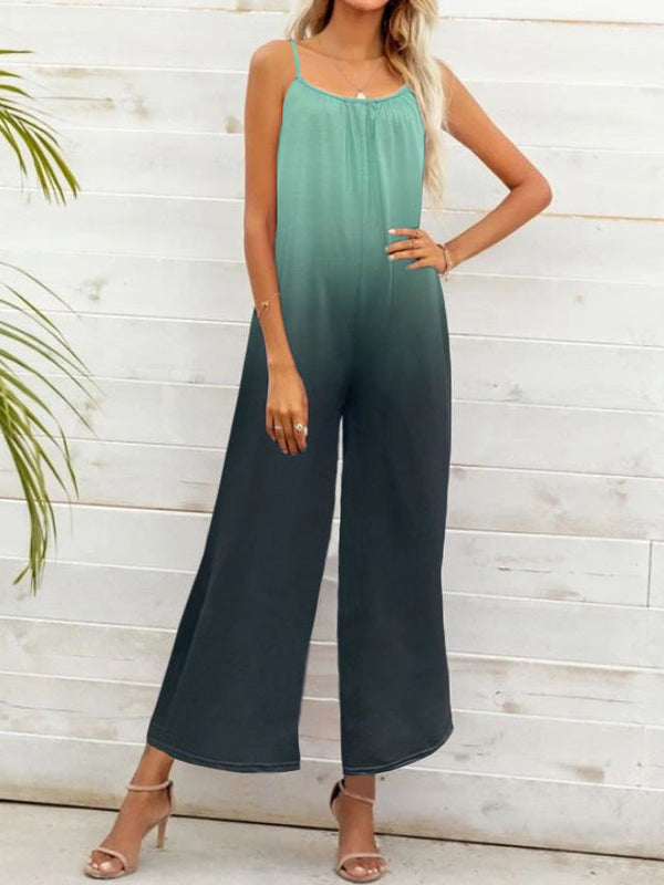 Women's Jumpsuits Casual Gradient Sling Sleeveless Jumpsuit