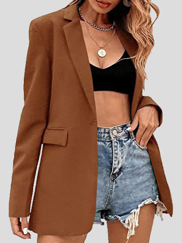 Women's Blazers Casual Solid Lapel Slim Fit Blazer