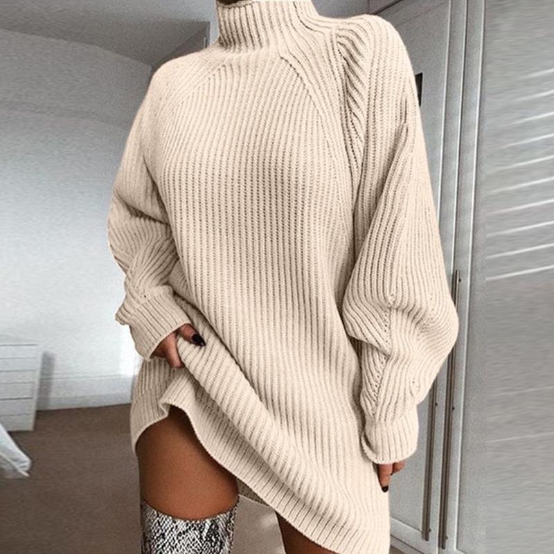 Casual Knitted Long Sleeve Mini Dress