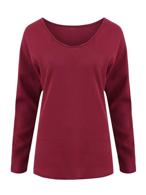 Solid Ribbed V-Neck Lightweight Sweaters