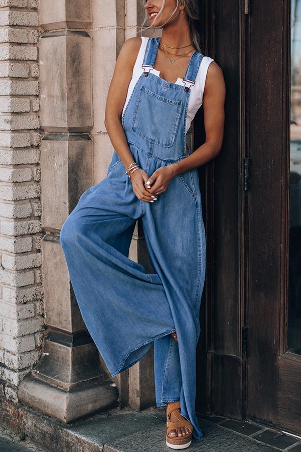 Good Day Wide Leg Overalls Jumpsuit