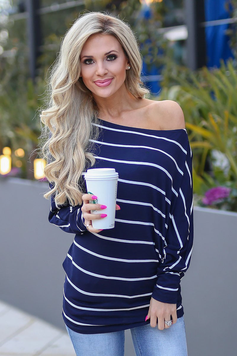 Striped Long Sleeve T-shirt with Long Sleeves