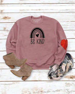 Long Sleeve Sweatshirt Printed "Be Kind"