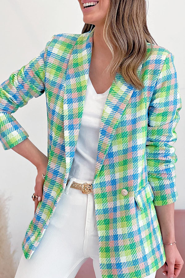 Sunrise In Your Eyes Multi Plaid Blazer