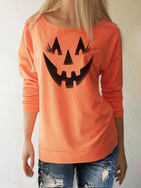 Casual Halloween Print Sweatshirt