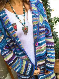 Colorful Knitted Sweater Cardigan
