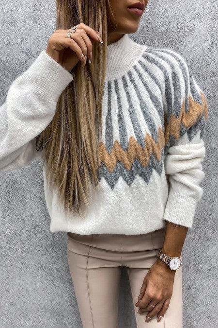 Turtle Neck Long Sleeve Knit Casual Sweater