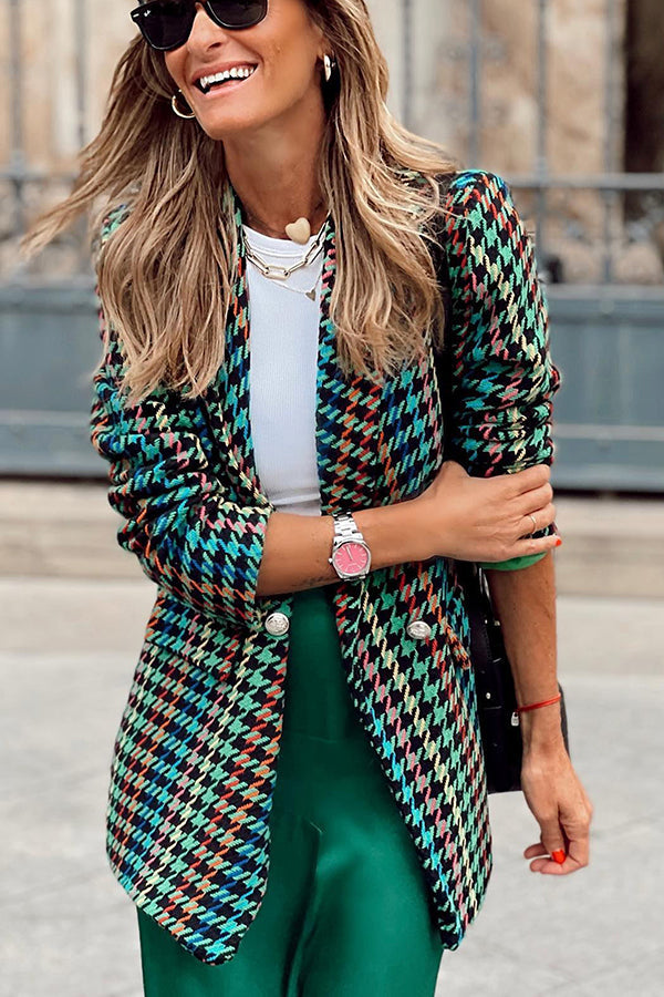 Fall In The City Houndstooth Blazer