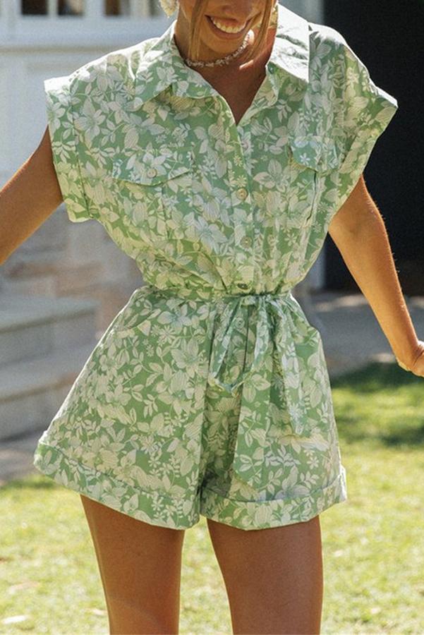 Little Miss Floral Tie Front Casual Romper