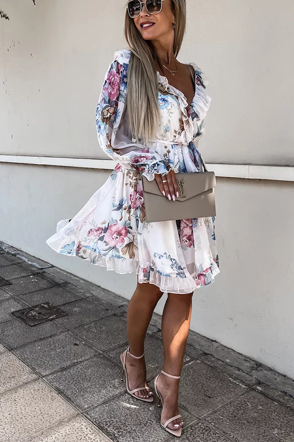 Create Your Dream Life Floral Ruffle Dress