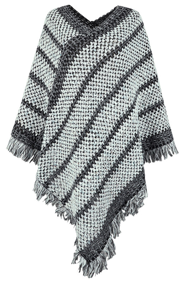 Everything and More Crochet Patterned Knit Poncho