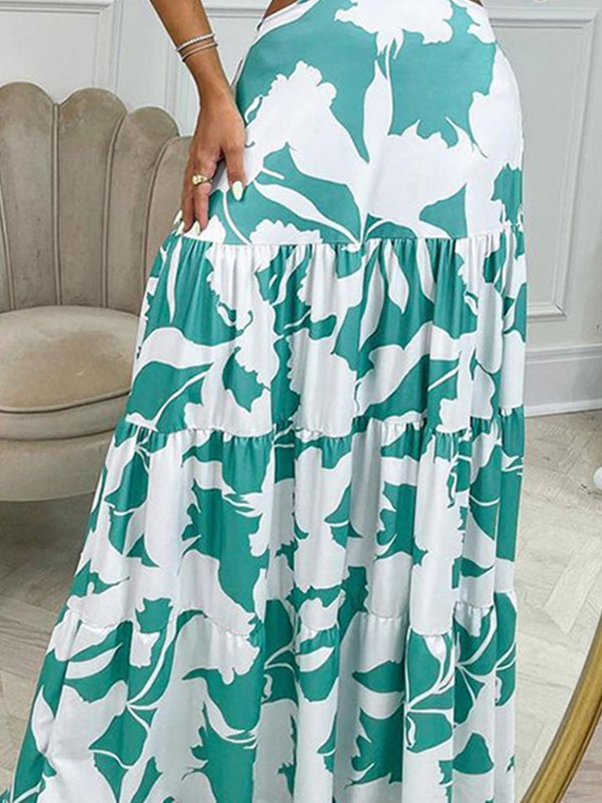 Women's Dresses Tropical Print Off Shoulder Cut Out on sale Maxi Dresses Beachwear