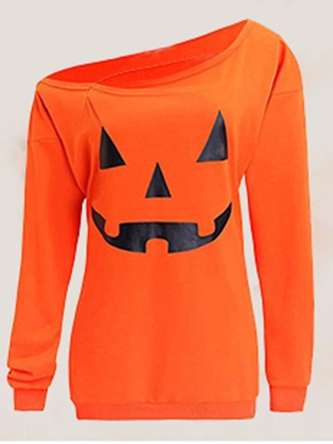 Halloween Off Shoulder Long Sleeve Sweatshirt