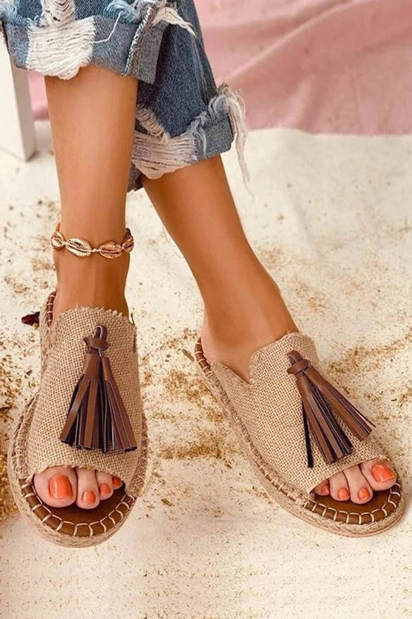 Send A Message Fringe Flat Slipper